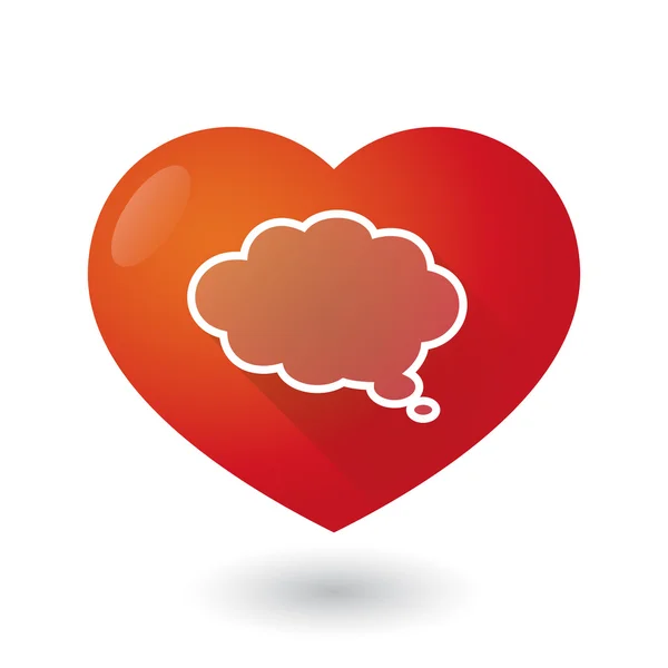 Hjärta ikon med en moln komiska ballong — Stock vektor