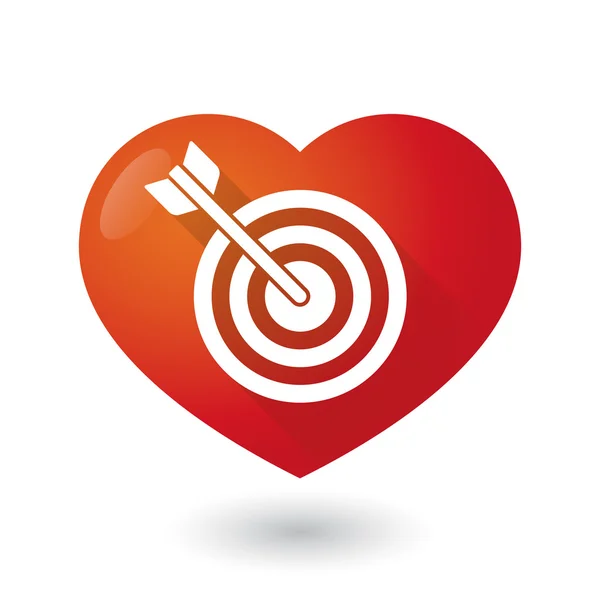 Heart icon with a dart board — Stock Vector