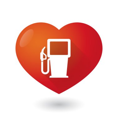 Bir benzin istasyonu ile kalp simgesi