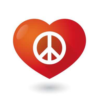 Kalp simgesi ile bir barış işareti