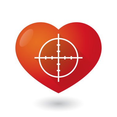 Kalp simgesi bir crosshair