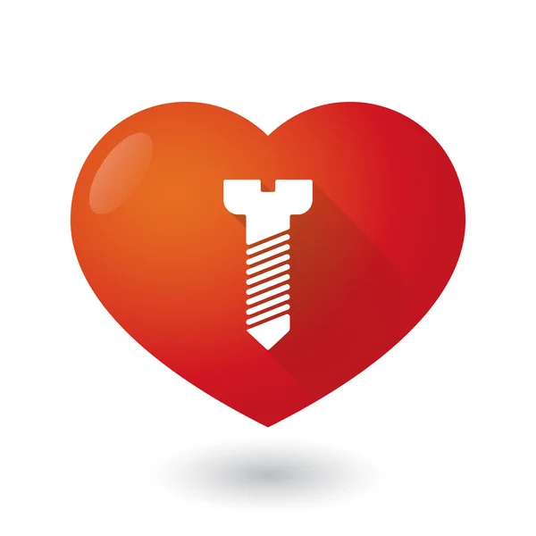 Ikona serca ze śrubą — Wektor stockowy