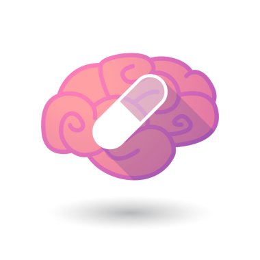 Bir hap ile beyin simgesi