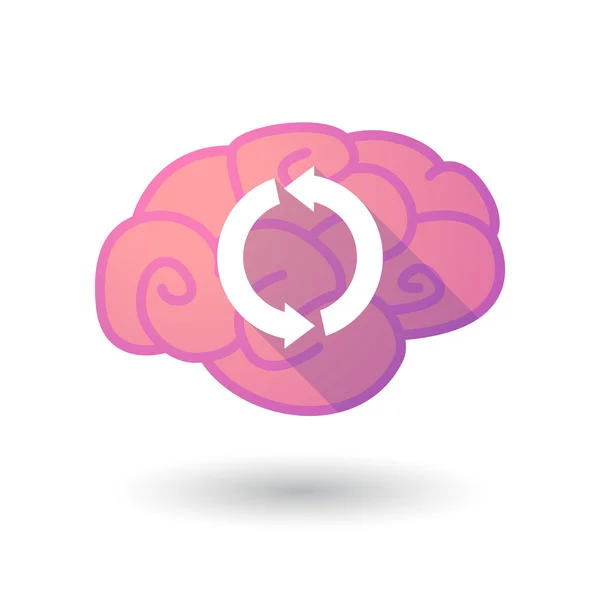 Icono del cerebro con un signo de reciclaje — Vector de stock