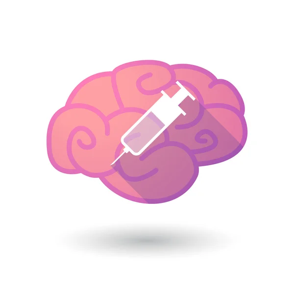 Hersenen pictogram met een spuit — Stockvector