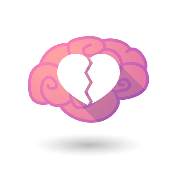 Brain icon with a heart — Stock Vector