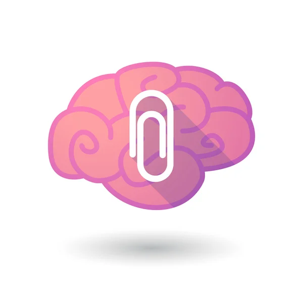 Icône cerveau avec un clip — Image vectorielle