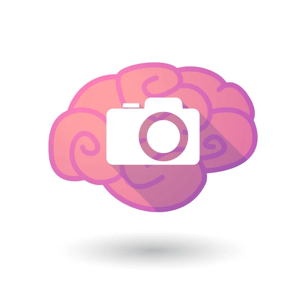 Icono del cerebro con una cámara fotográfica — Vector de stock