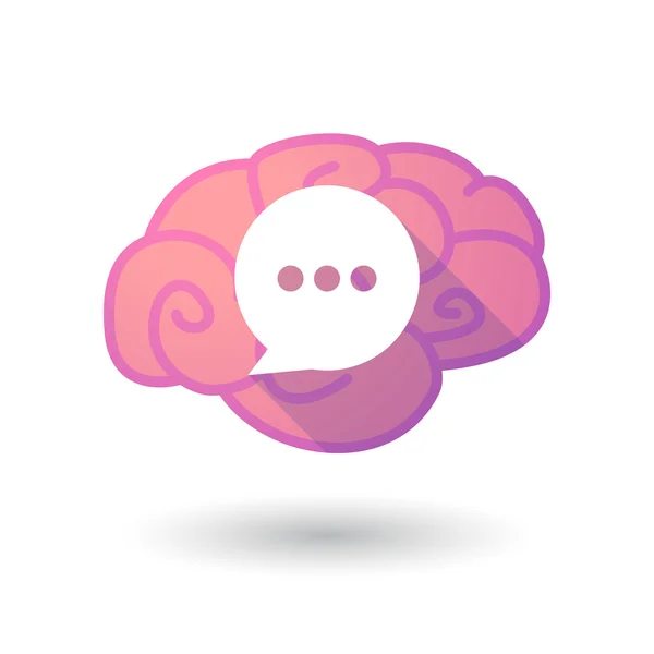 Gehirn-Ikone mit Comic-Luftballon — Stockvektor