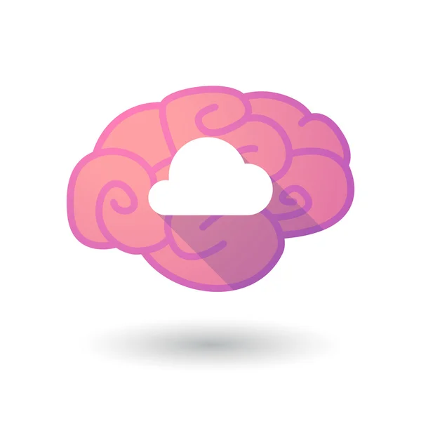 Brain icon with a cloud — Stock Vector