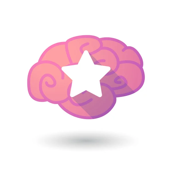 Brain icon with a star — Stock Vector