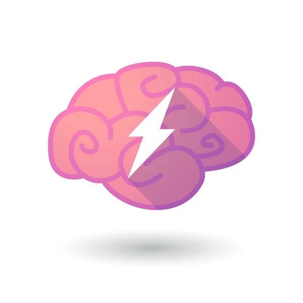 Icono del cerebro con un rayo — Vector de stock