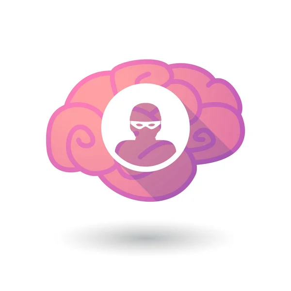 Gehirn-Ikone mit einem Dieb — Stockvektor