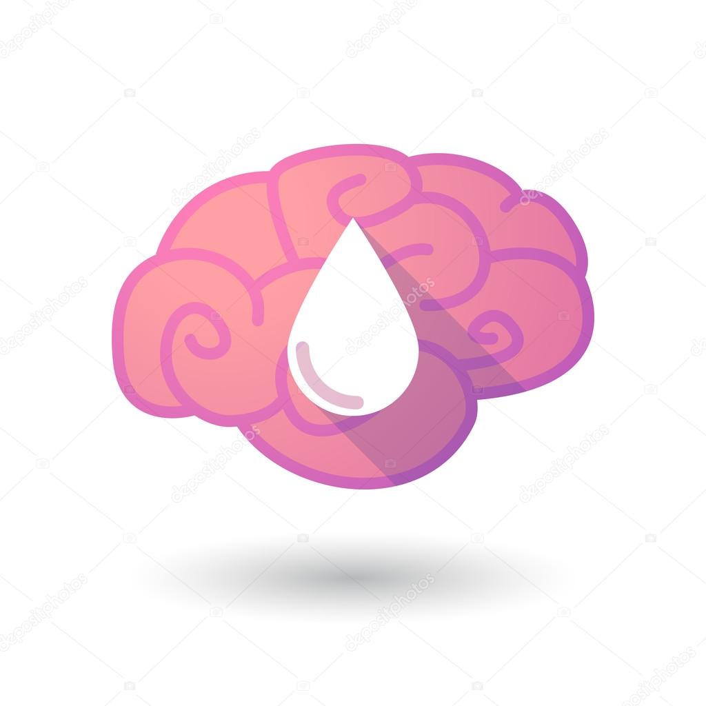 Brain icon with a blood drop