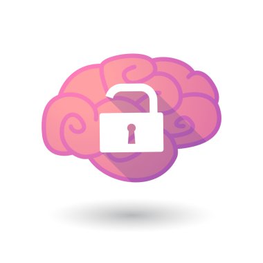 Beyin simgesi ile bir kilidi yastık