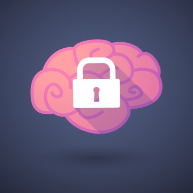 Beyin simgesi ile bir kilidi yastık