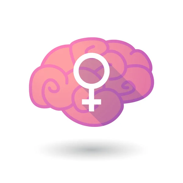 Brain icon with a female sign — Stock Vector