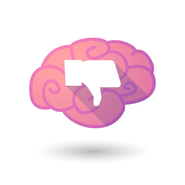 Gehirn-Ikone mit einer Daumenhand — Stockvektor
