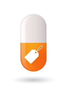 Alışveriş bir şerit ile turuncu hap simgesi