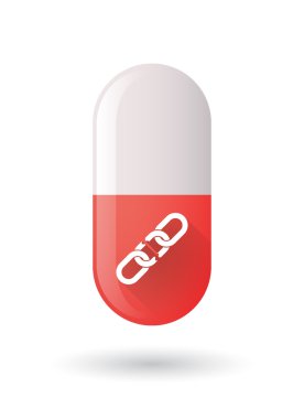 Bir zincir ile kırmızı hapı simgesi