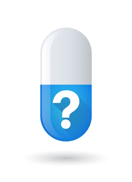 Blaue Pille mit einem Fragezeichen — Stockvektor