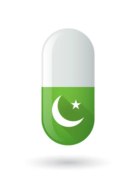 Groene pil pictogram met een teken van de islam — Stockvector