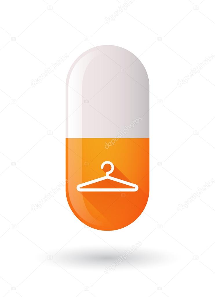 Orange pill icon with a hanger