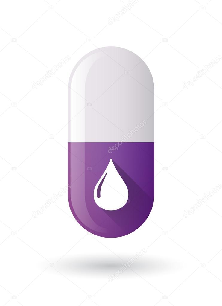 Purple pill icon with an oil drop