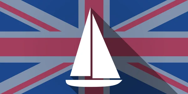 Vereinigtes Königreich Flagge Symbol mit einem Schiff — Stockvektor