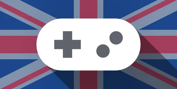 Ηνωμένο Βασίλειο εικονίδιο σημαία με ένα χειριστήριο παιχνιδιών — Διανυσματικό Αρχείο