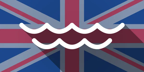 United Kingdom flag icon with a water sign — Stock Vector