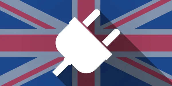 United Kingdom flag icon with a plug — Stock Vector