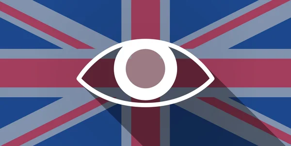 Icono de bandera del Reino Unido con un ojo — Vector de stock