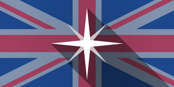 Förenade kungariket flaggikonen med en stjärna — Stock vektor