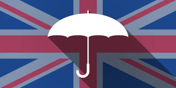 Icono de bandera del Reino Unido con un paraguas — Vector de stock