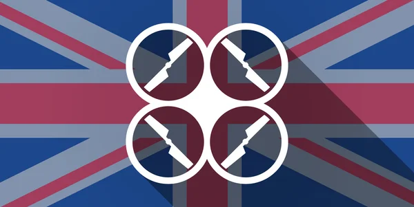 Det forente kongerikes flaggikon med en drone – stockvektor