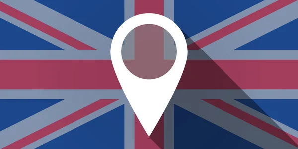 Ηνωμένο Βασίλειο εικονίδιο σημαία με ένα σήμα του χάρτη — Διανυσματικό Αρχείο