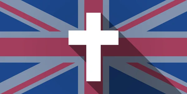 십자가와 영국 국기 아이콘 — 스톡 벡터
