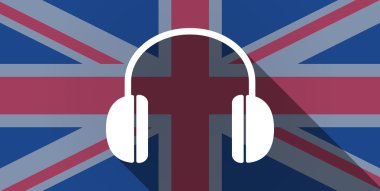 İngiltere bayrak simgesi ile bir kulaklık