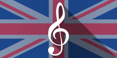 İngiltere bayrak simgesi g nota anahtarı ile