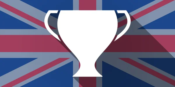 United Kingdom flag icon with an award cup — Stock Vector