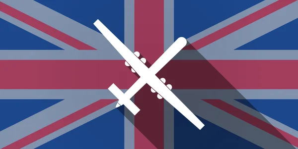 United Kingdom flag icon with a war drone — Stock Vector
