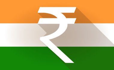 Hindistan Rupisi işaretli bir bayrak simgesi