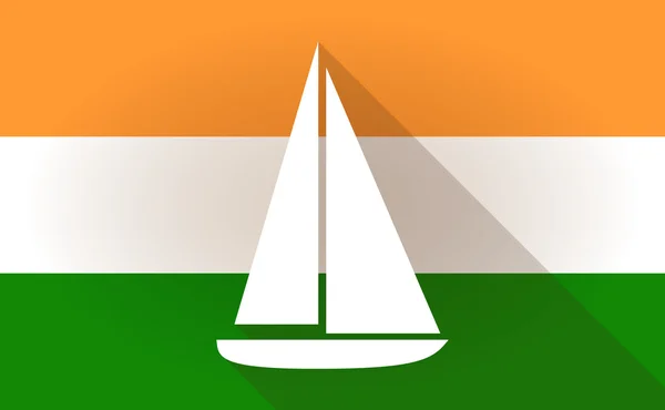 Icona bandiera India con una nave — Vettoriale Stock