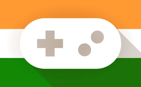 Het pictogram van de vlag van India met een gamepad — Stockvector