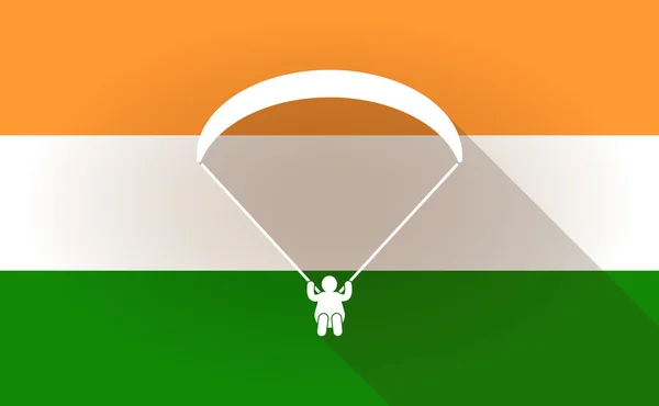 印度国旗图标与滑翔伞 — 图库矢量图片