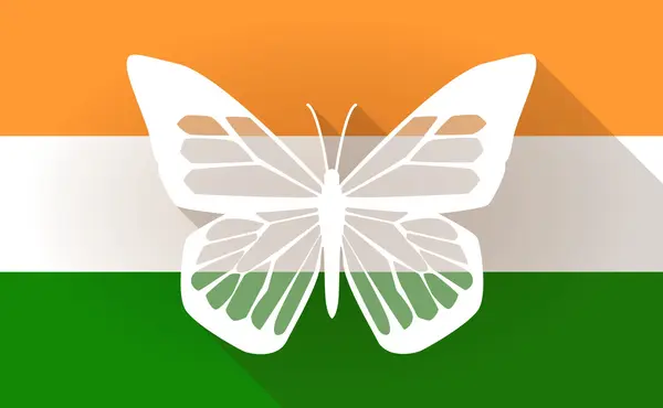Ινδία εικονίδιο σημαίας με μια πεταλούδα — Διανυσματικό Αρχείο