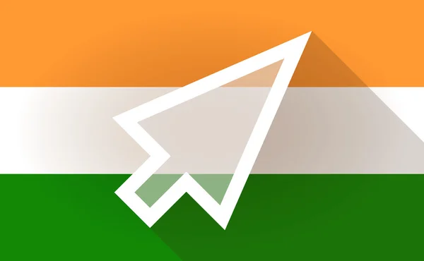 Het pictogram van de vlag van India met een cursor — Stockvector