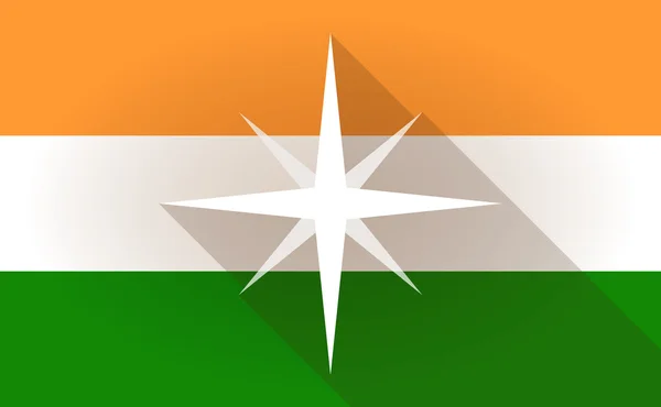 Het pictogram van de vlag van India met een ster — Stockvector