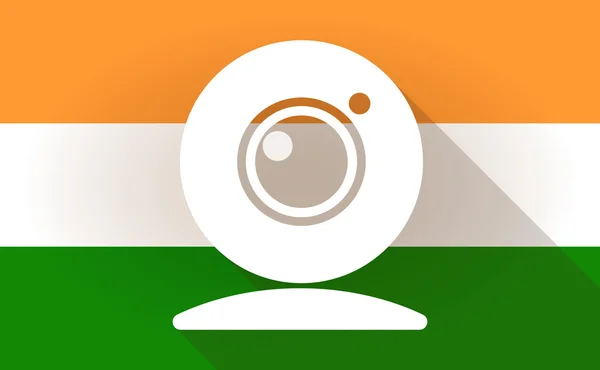 Icône drapeau de l'Inde avec webcam — Image vectorielle